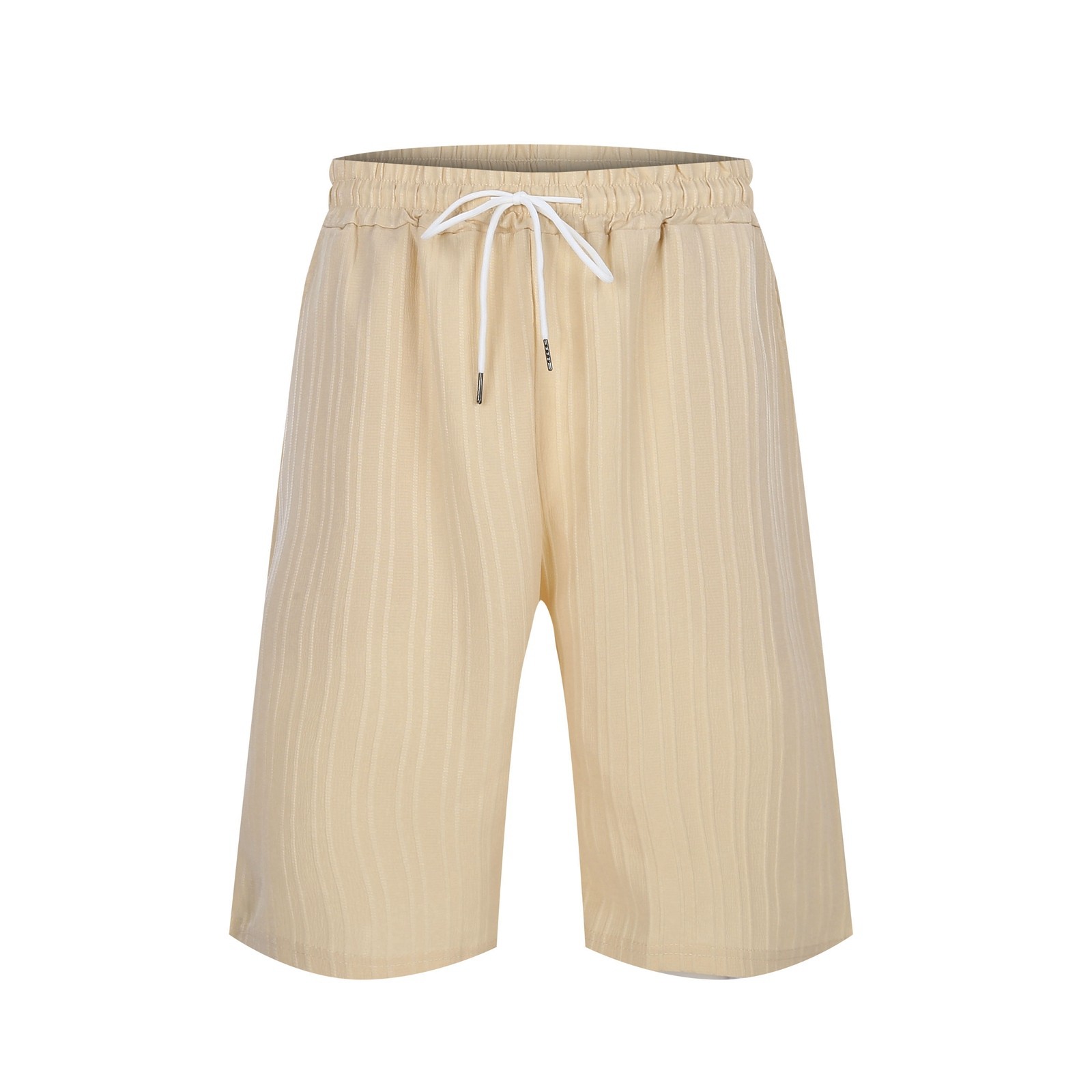 thumbnail image 2 of Pantalones cortos de playa a rayas para hombre - Diseño con cordón ajustable - Tejido de poliéster, ligero, perfecto para la playa y los deportes de verano, 2 of 8